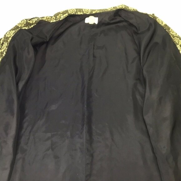 Vtg Dressing Gown Timely Fashions Womens Sz 14 Kimono Robe Gold Black 3/4 Sleeve - Picture 10 of 10